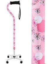 Pretty in Pink Aluminum Convertible Quad Walking Cane with Comfort Grip - Adjustable Shaft Footlocker Pictures