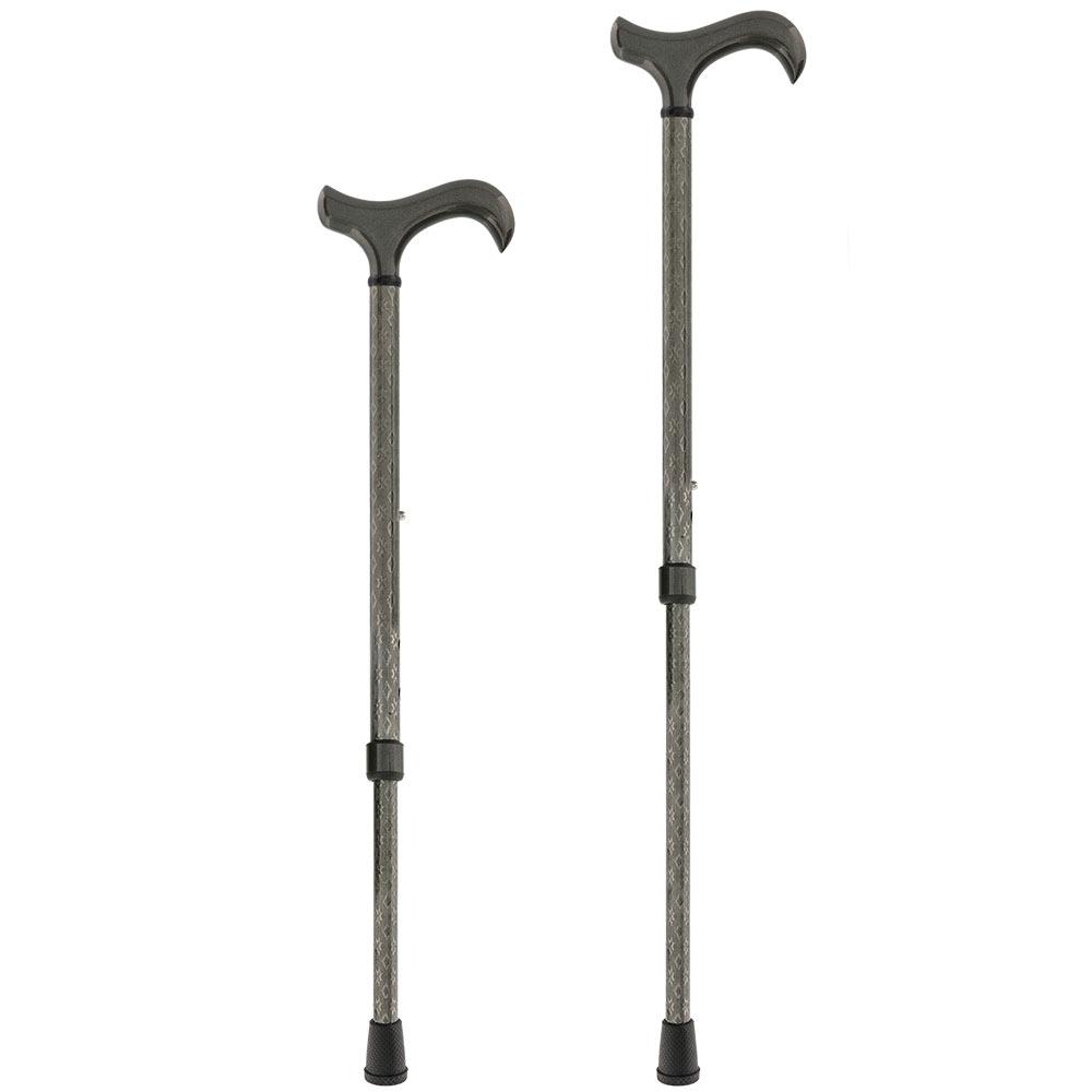 Gray 3D Diamond Pattern Adjustable Derby Carbon Fiber Walking Cane Cheapest Pice Online