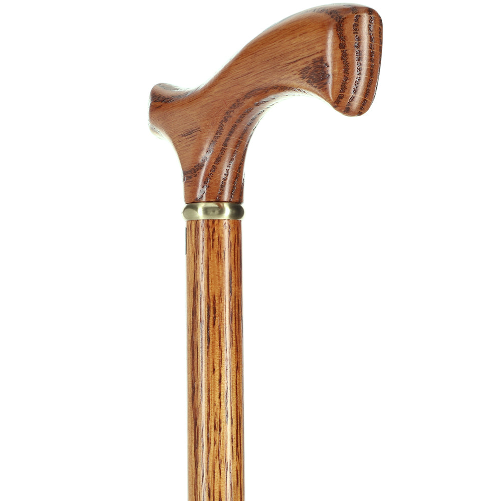 Scratch and Dent Hand-Made Oak Fritz Walking Cane w/ Gold Collar V2300 Clearance Genuine