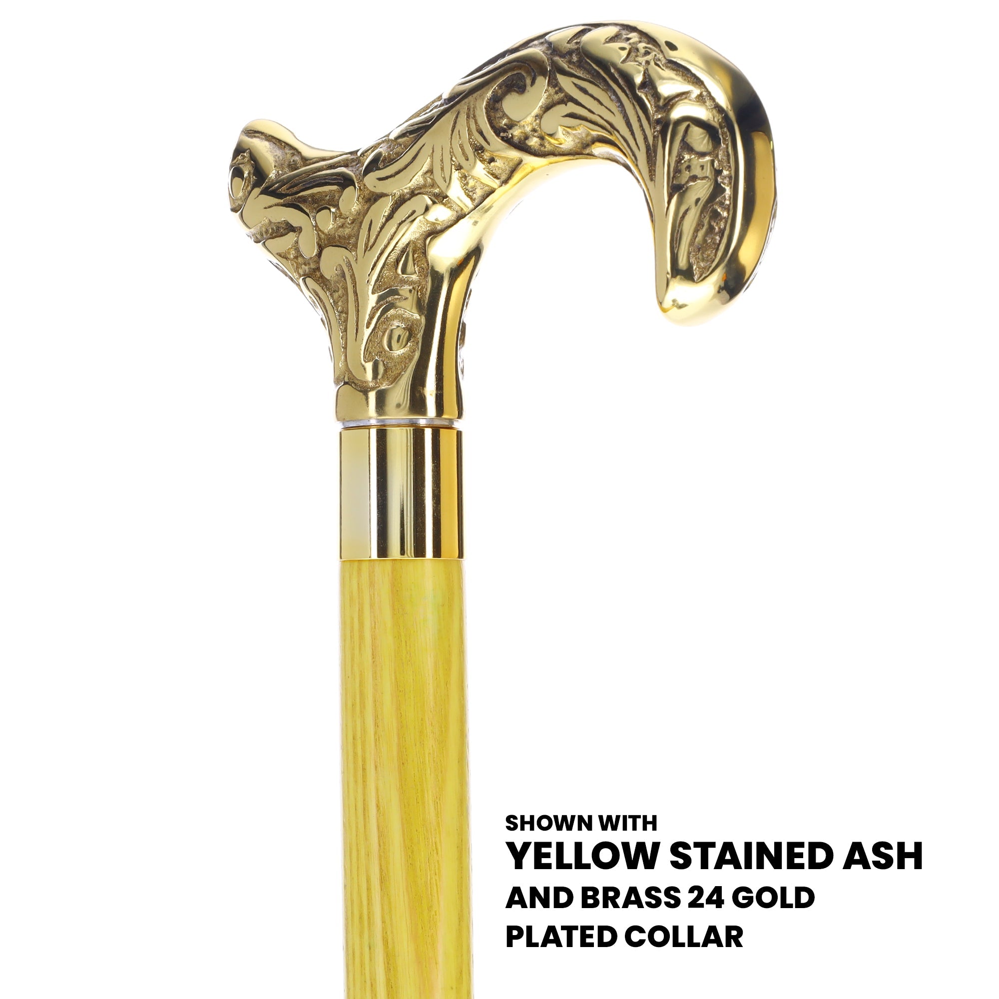 Scratch and Dent Premium Brass Derby Handle Cane: Stained Custom Color Shaft V2161 With Mastercard Cheap Online