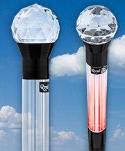 Crystal Ball Handle Stick: Light-Up Lucite, Premium Wenge Wood Clearance Marketable