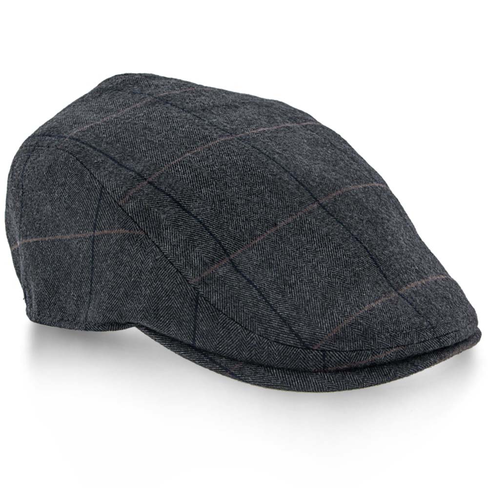 Main Street - Walrus Grey Tweed Plaid Herringbone Ivy Cap Cheap Sale Shop For