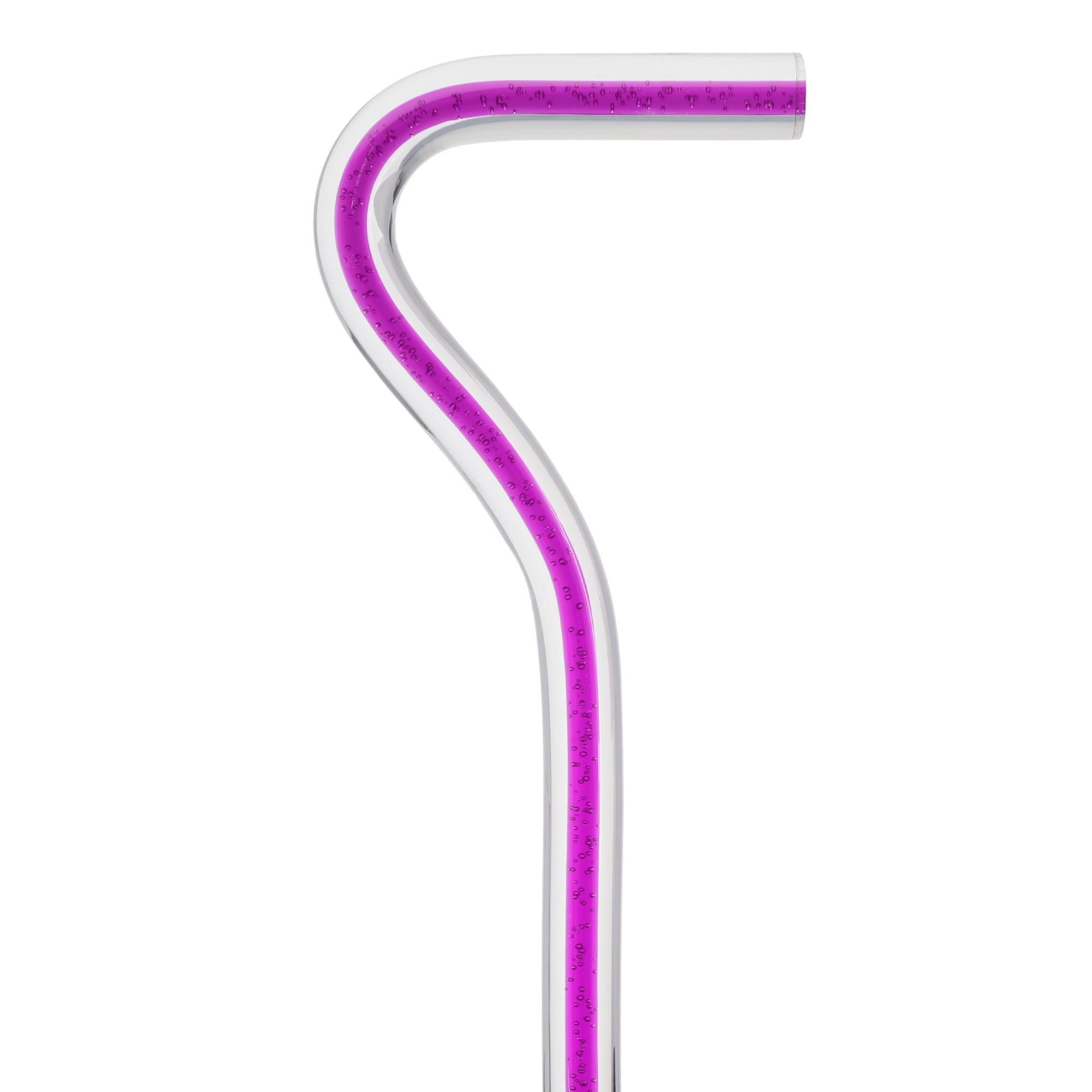 Amethyst Trace Cane: Purple Streak w/ Floating Bubbles in Clear Shaft Buy Cheap Largest Supplier