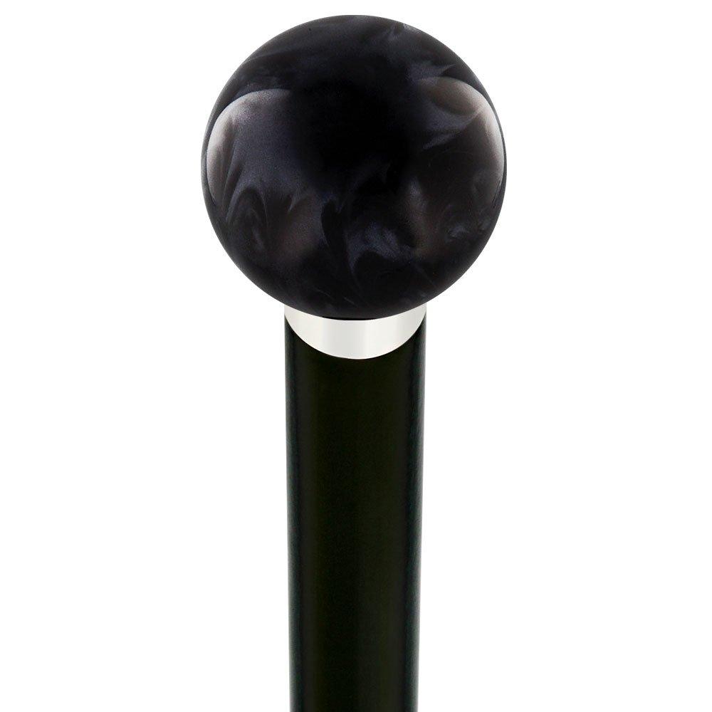 Elegant Black Pearl Knob Cane - Custom Shaft & Collar Free Shipping Purchase