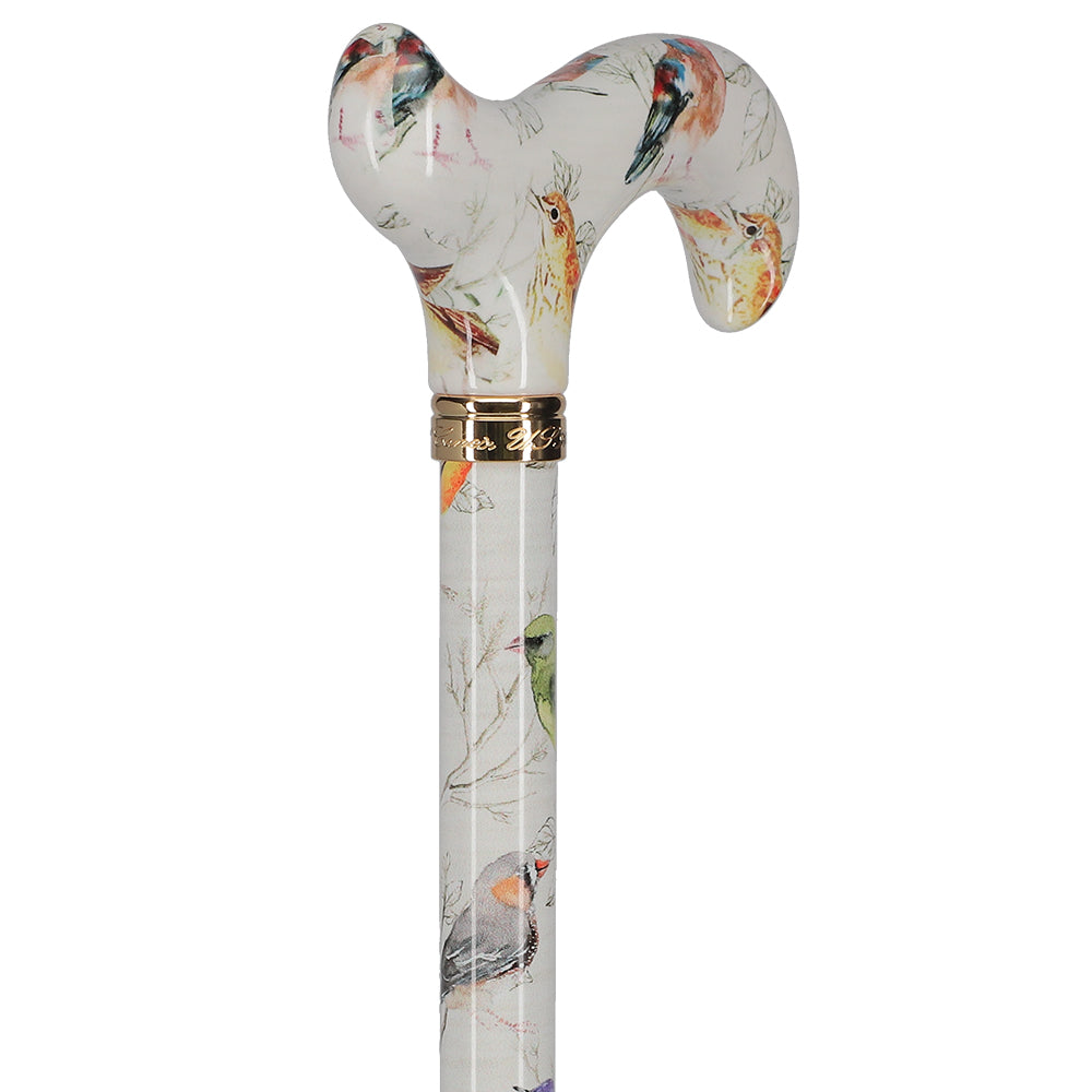 Watercolor Bird: Designer Derby Cane with Patterned Handle Cheap Official