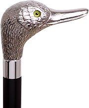 Mallard Duck Nickel Plated Handle Italian Handle Cane w/ Custom Shaft & Collar Lowest Pice
