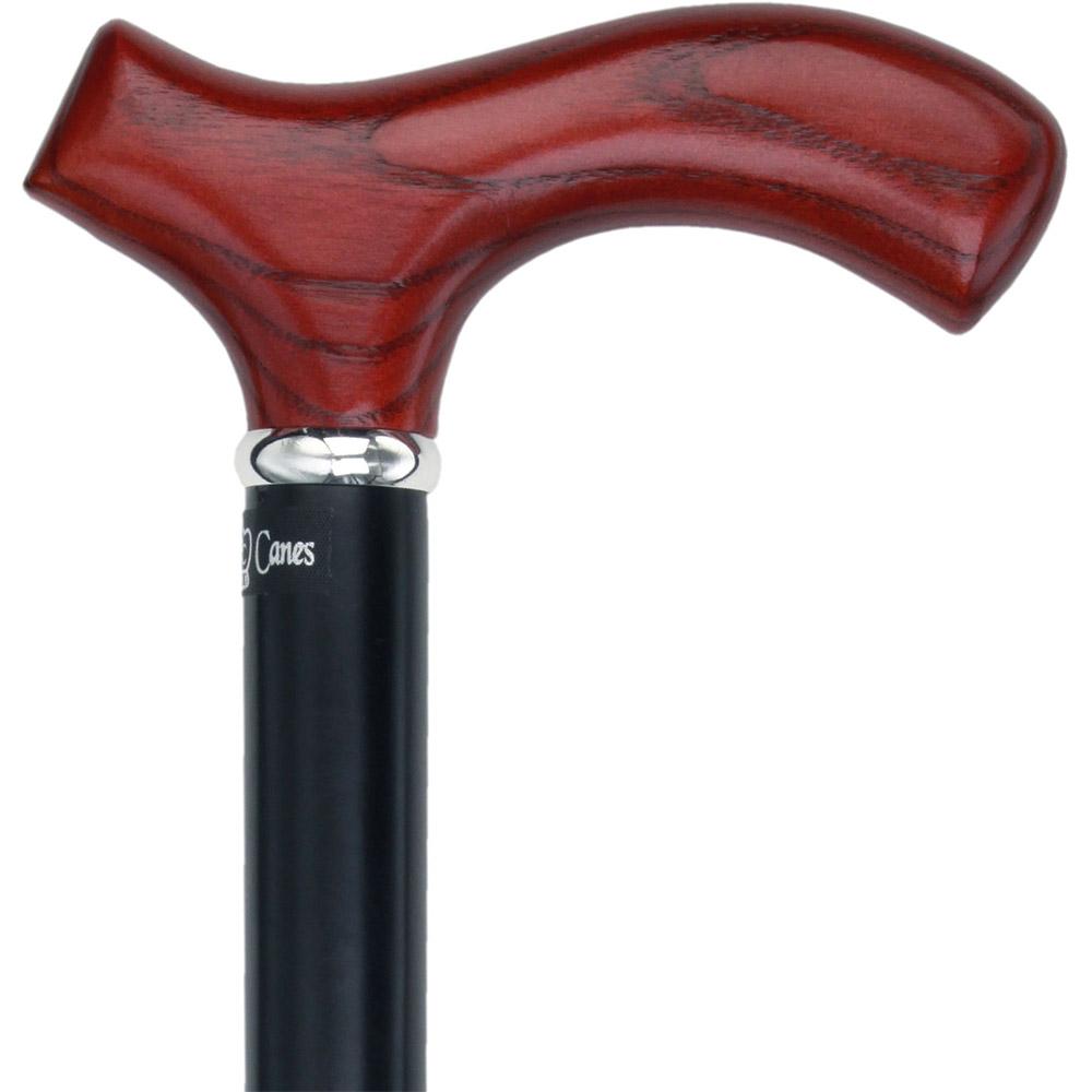 Scratch and Dent Genuine Mahogany Ash Fritz Walking Cane w/ Black Beechwood Shaft & Silver Collar  V1919 Buy Cheap How Much