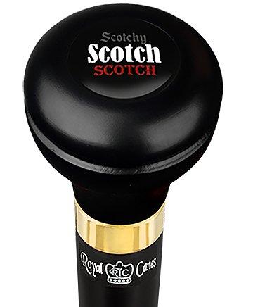 Scotchy Scotch Flask Walking Stick w/ Black Beechwood Shaft & Pewter Collar Cheap 100% Original