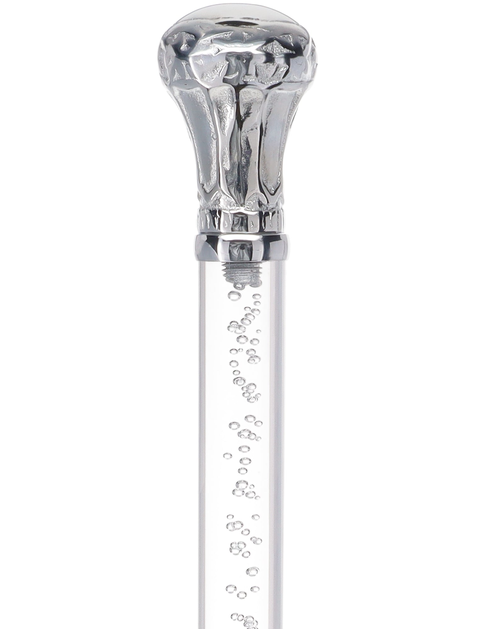 Crystal Elegance Chrome Knob Cane with Invisible Acrylic Shaft Options Excellent Online