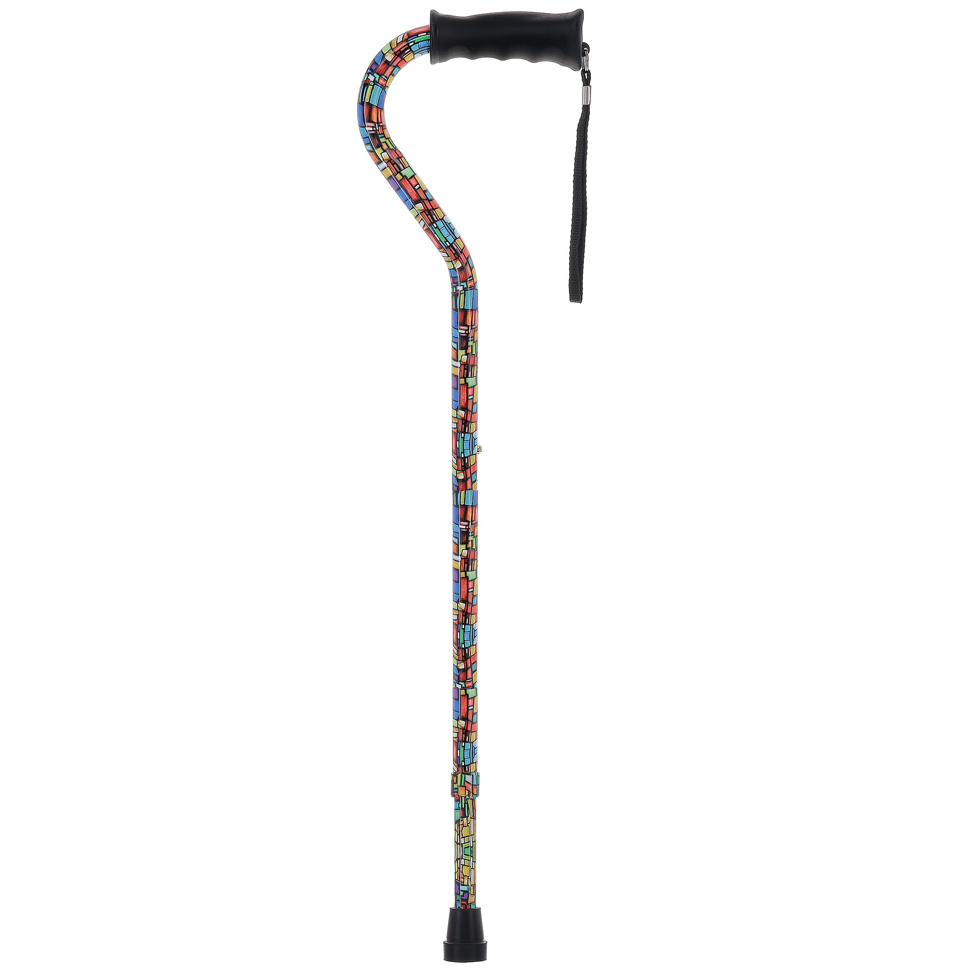 Mosaic Stained Designer Cane: Adjustable, Comfort Grip Offset Sale Authentic