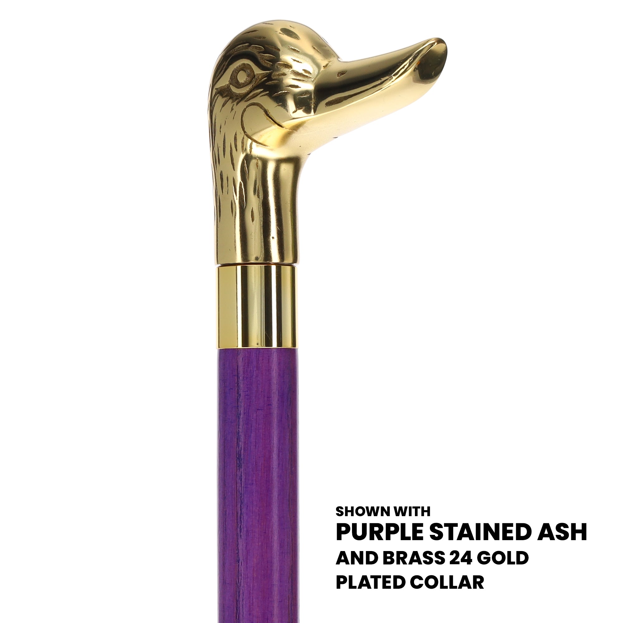 Premium Brass Duck Handle Cane: Stained Custom Color Shaft Cheap Sale Now