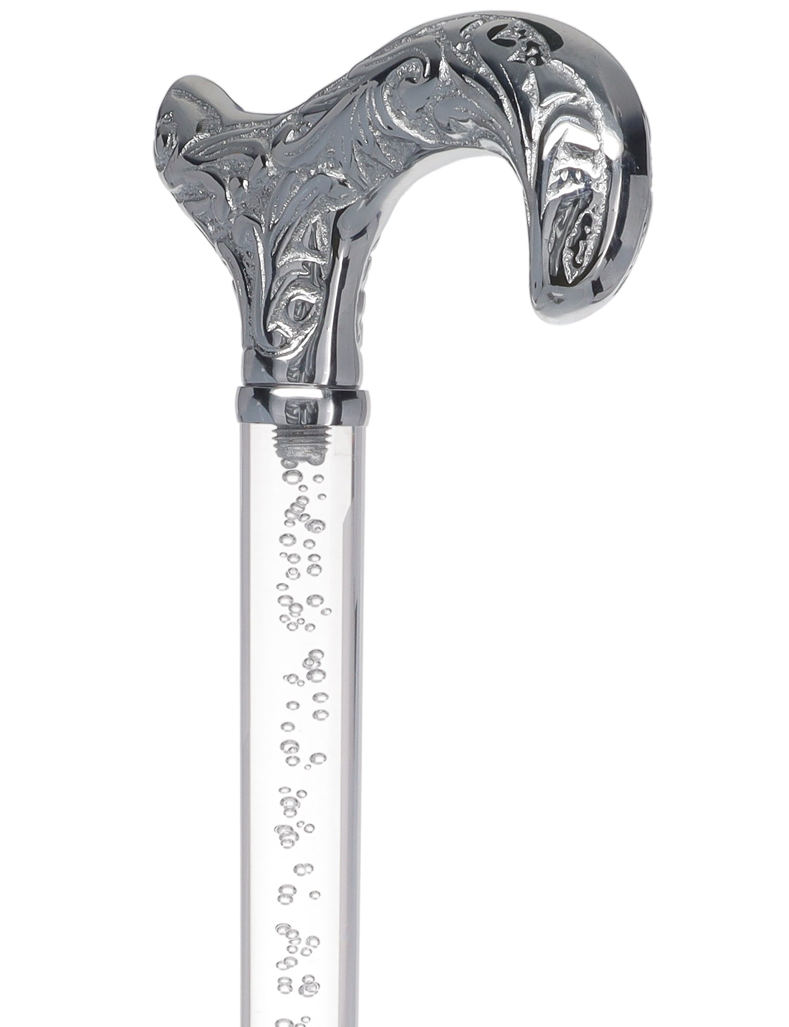 Crystal Elegance Chrome Derby Cane with Invisible Acrylic Shaft Options Latest Collections Online