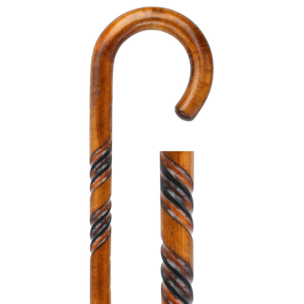 Exquisite Deluxe Cherry Stain: Spiral Tourist Handle Cane Outlet Cheap Pices