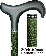 Scratch and Dent Green Derby Walking Cane With Triple Wound Carbon Fiber Shaft V1275 Discount Wholesale