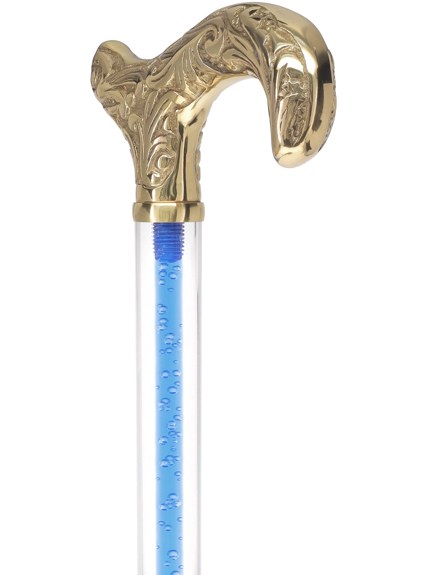 Color Crystal Elegance Brass Derby Cane with Invisible Acrylic Shaft Options Visit New Online