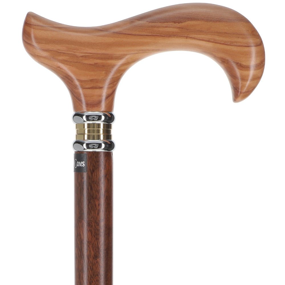 Olivewood Derby Cane - Two-Tone Collar & Ovangkol Shaft The Cheapest Cheap Online