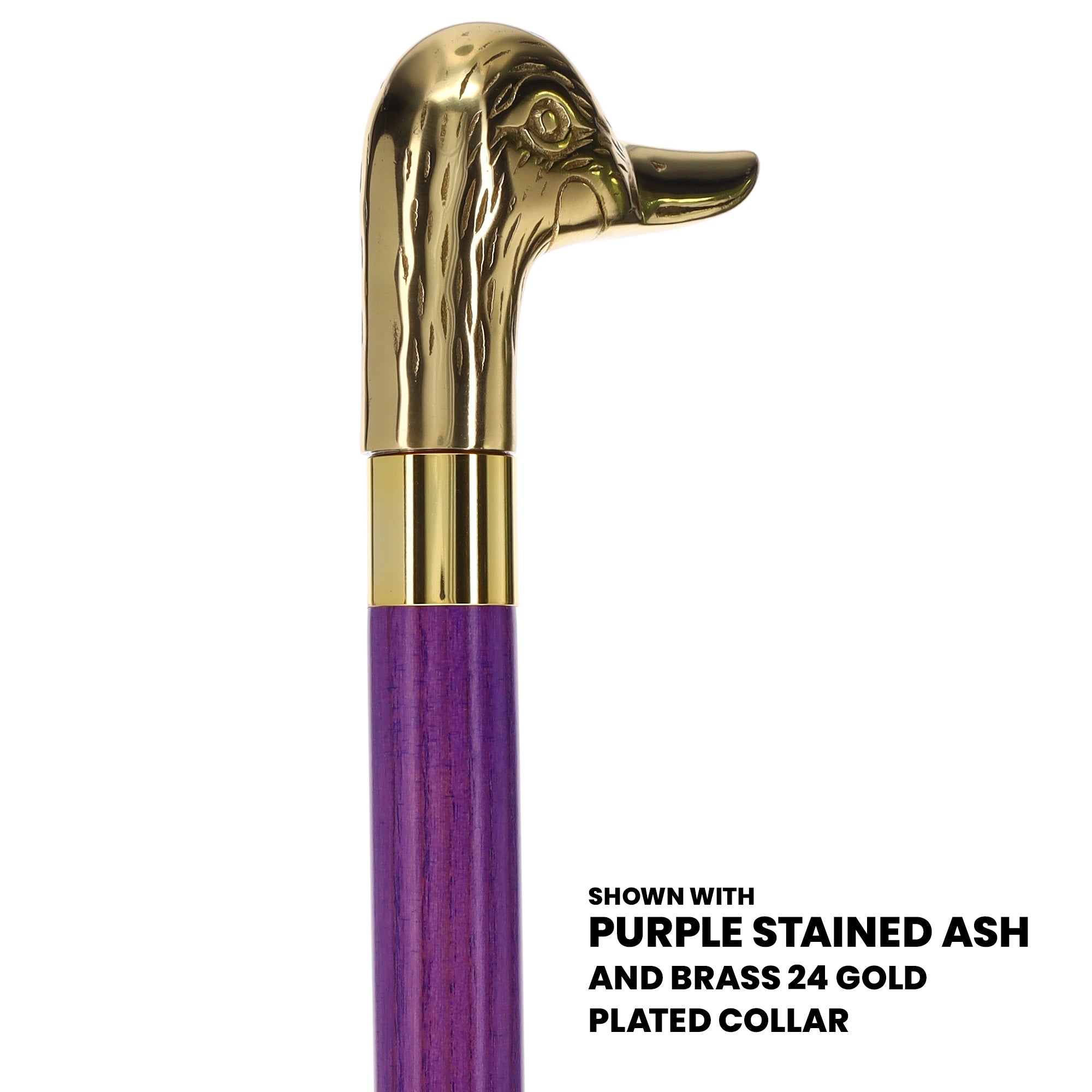 Premium Brass Duck Handle Cane: Stained Custom Color Shaft Cheap Sale Now