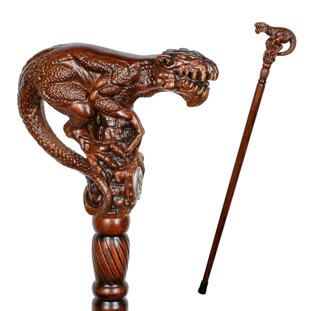 Swamp Monster: Artisan Intricate Handcarved Walking Cane Sale Explore