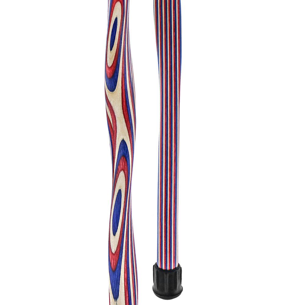 USA-Made Patriotic Twist Cane: Red, White & Blue Laminate Online Shop From China