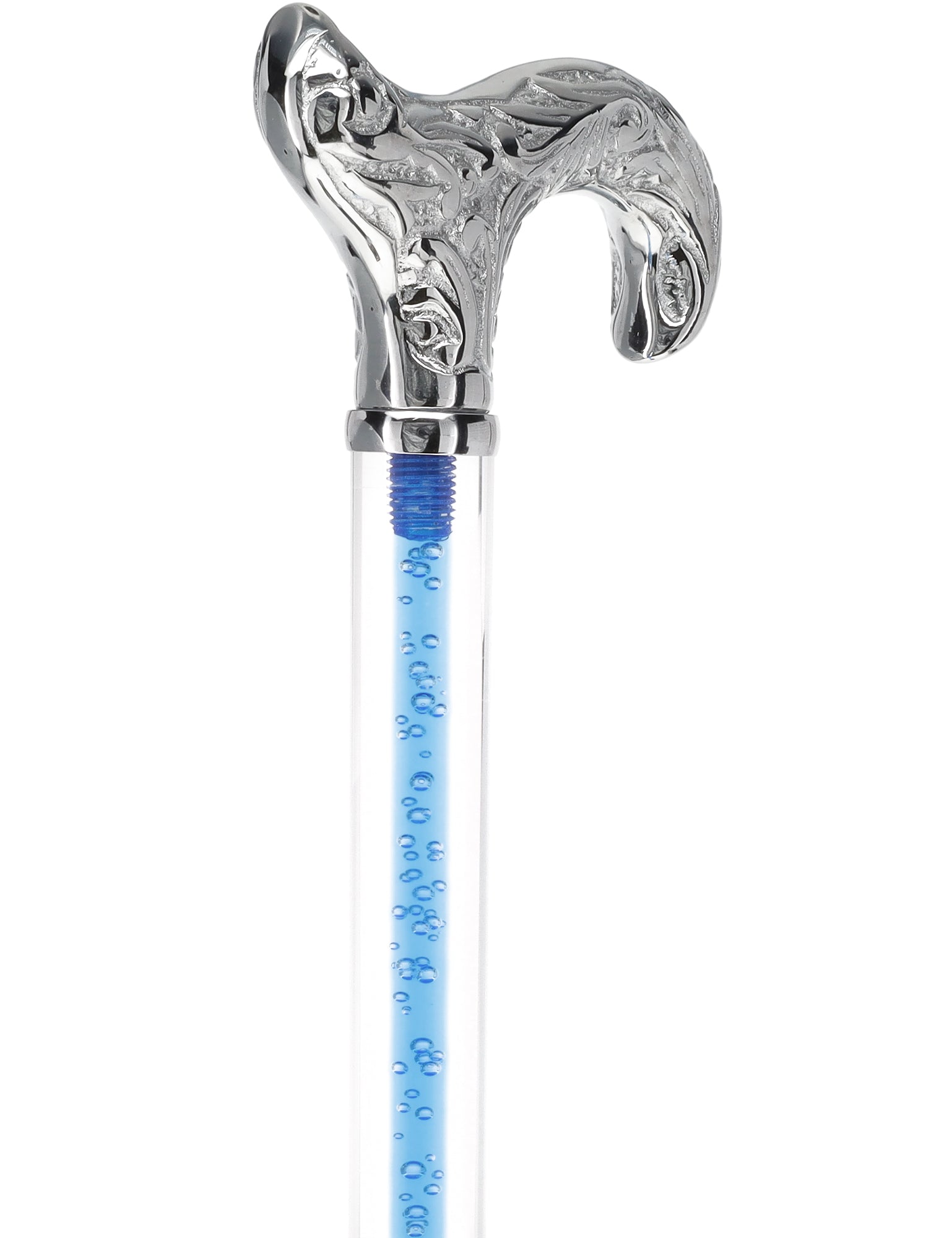 Color Crystal Elegance Chrome Derby Cane with Invisible Acrylic Shaft Options Geniue Stockist