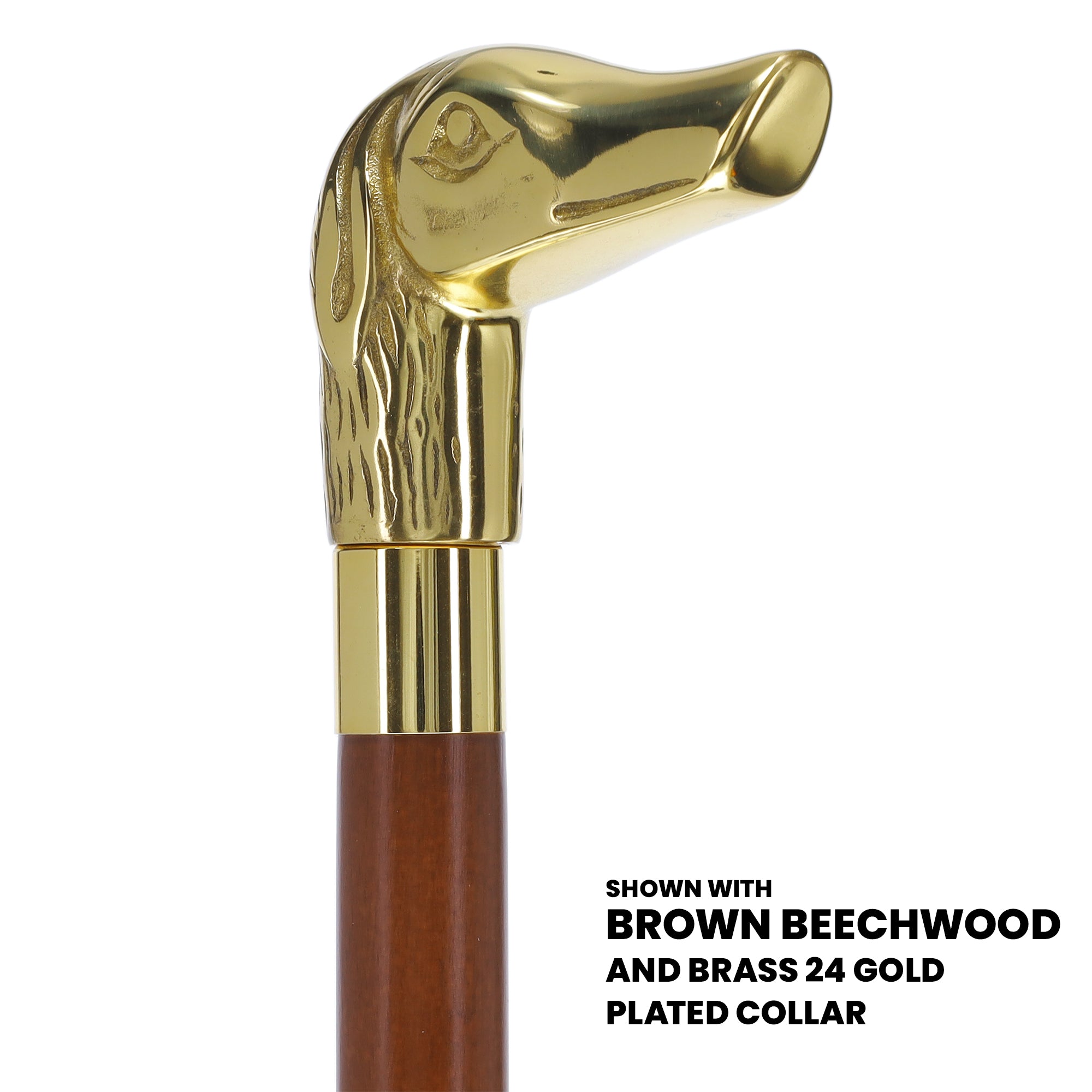 Premium Brass Dog Handle Walking Cane: Custom Shaft & Collar For Sale Online