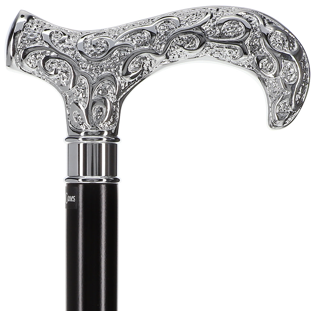 Extra Strong Silver Scroll Derby Cane: Beechwood, Silver Best For Sale