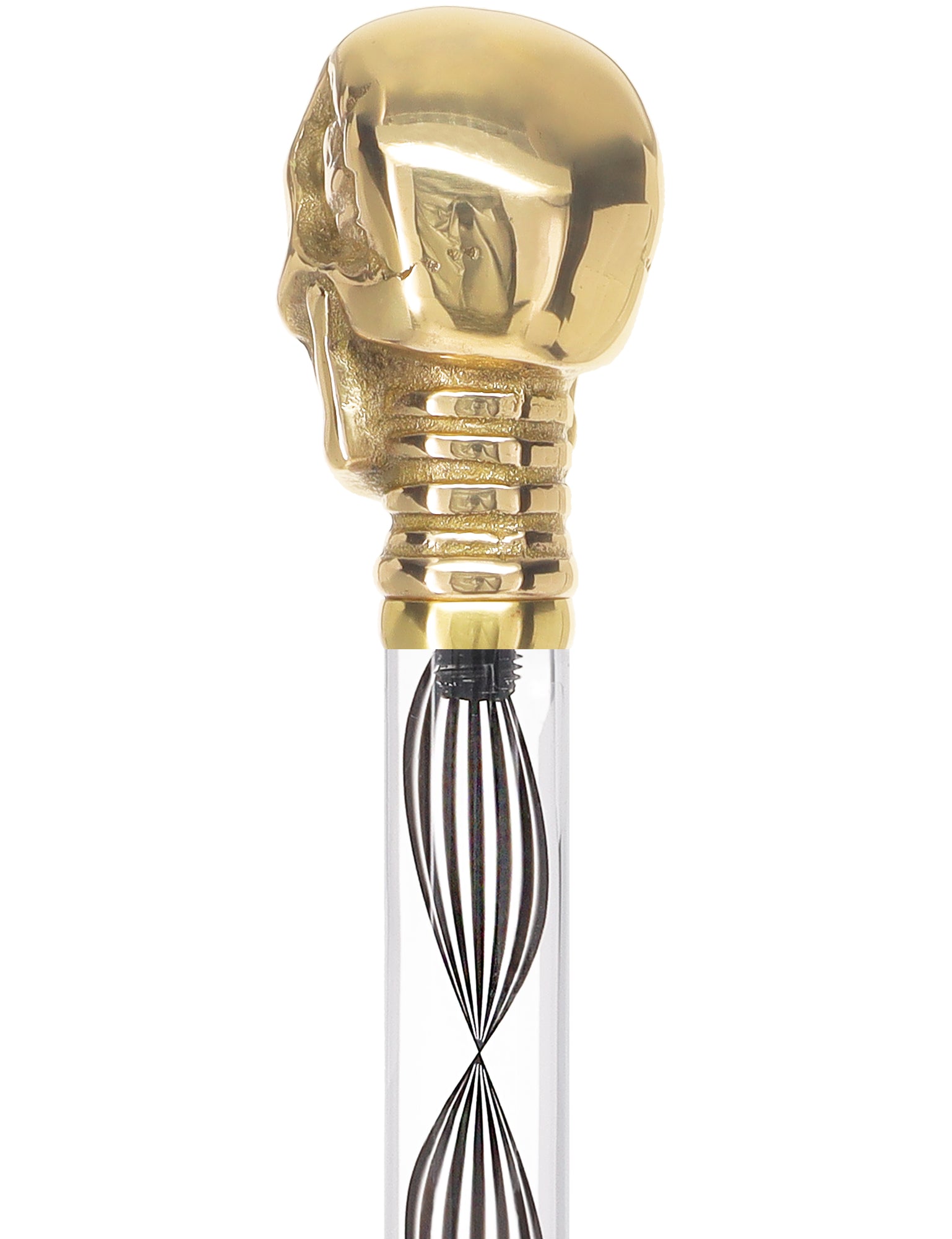 Crystal Elegance Brass Skull Cane with Invisible Acrylic Shaft Options Outlet