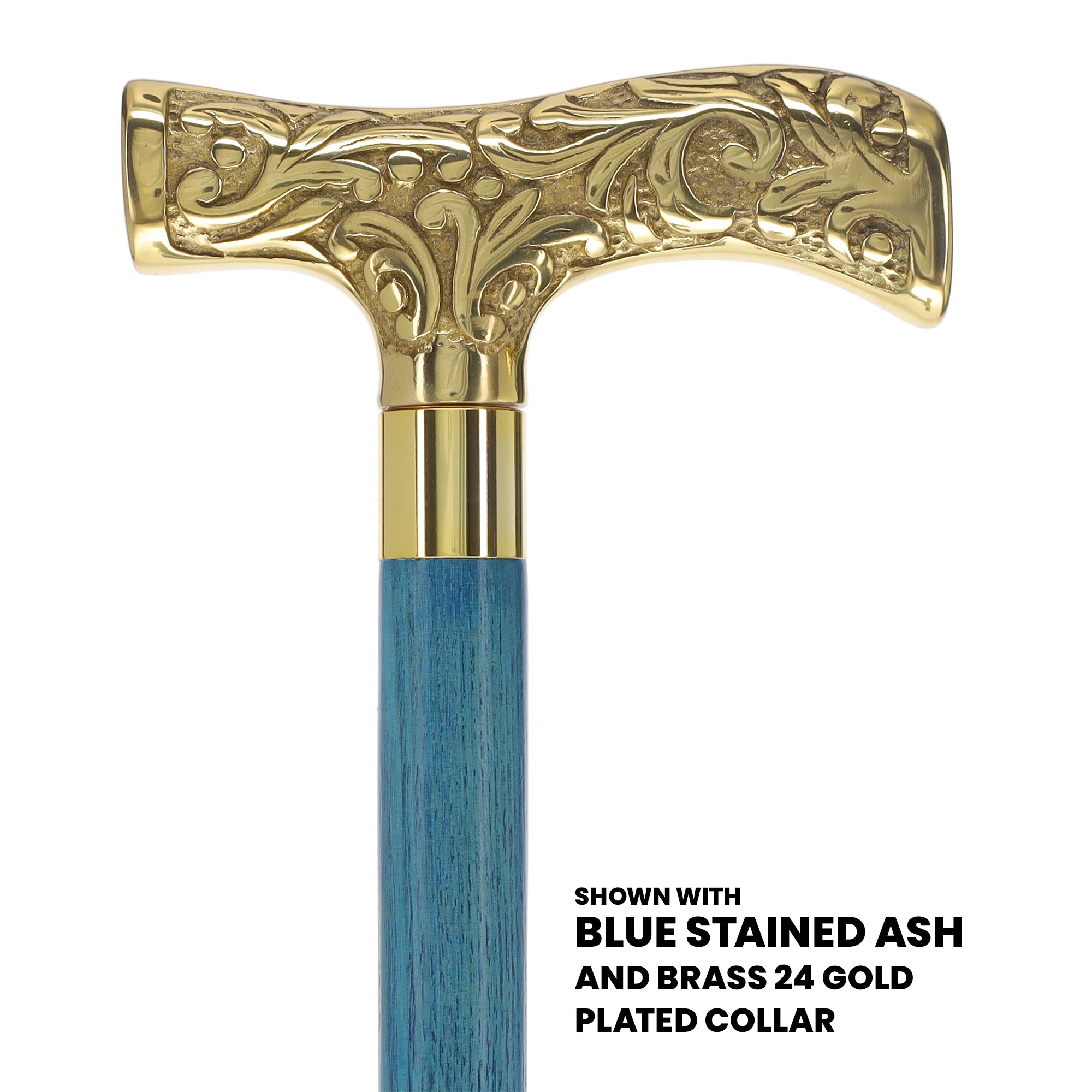 Premium Brass T-Shaped Handle Cane: Stained Custom Color Shaft Cheap Sale Enjoy