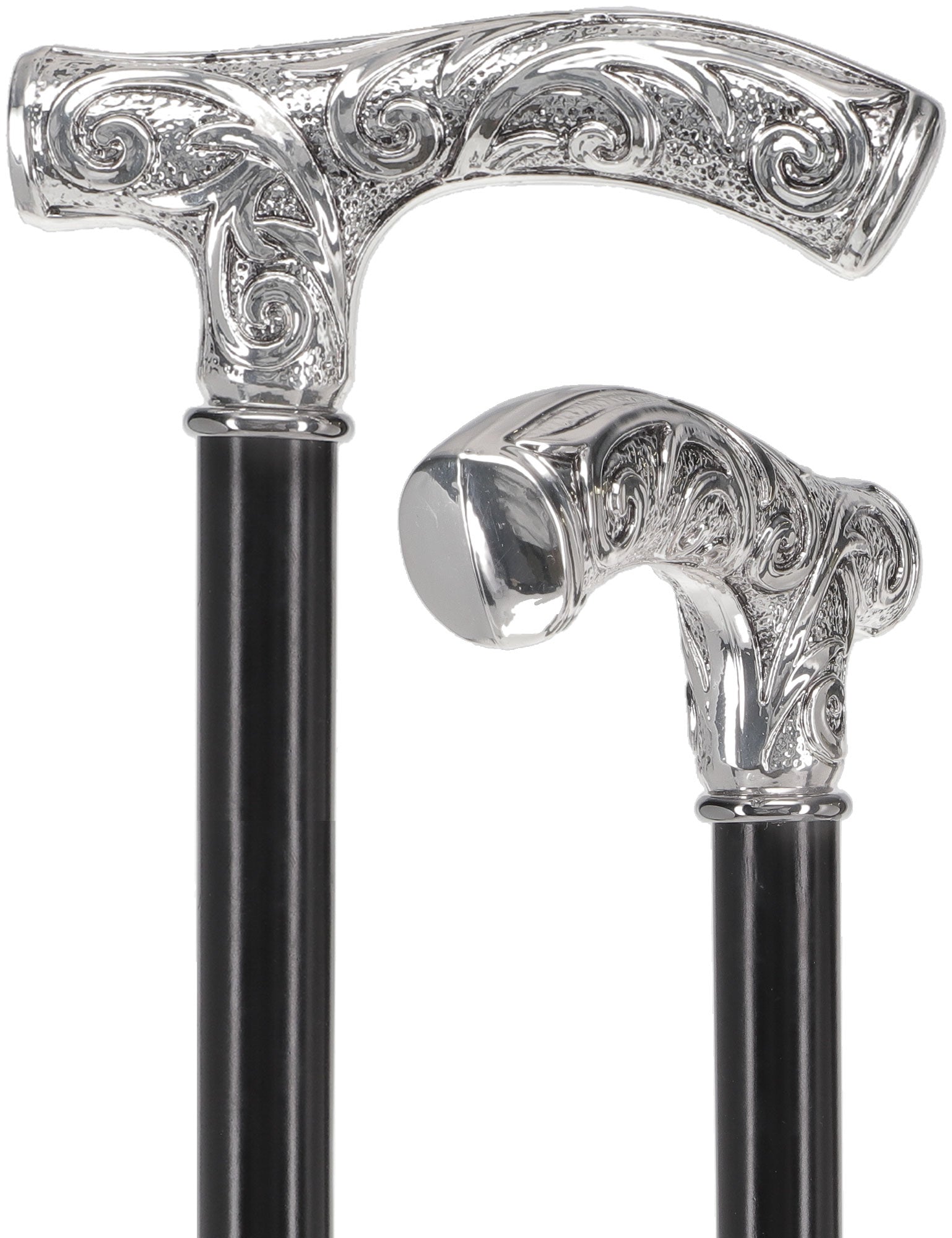 Italian Luxury Silver 925r Embossed Fritz Handle Cane Cheap Low Pice