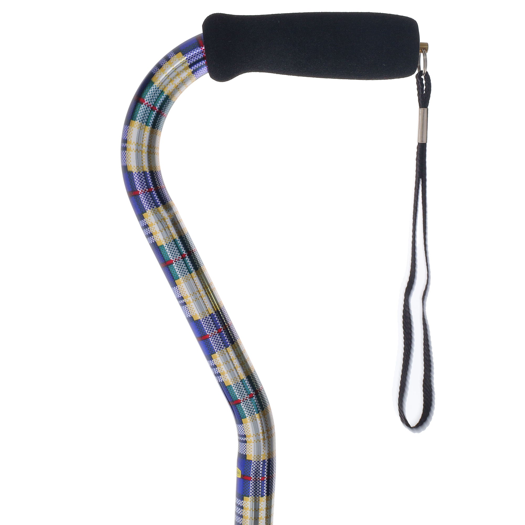 Limited single item listing: Blue Plaid Offset Walking Cane Clearance Newest