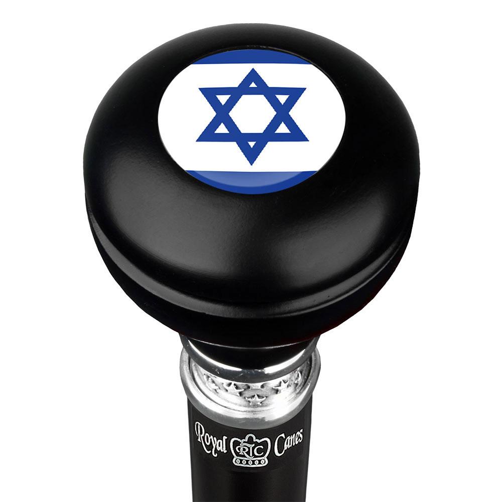 Jewish Star of David Knob Walking Stick w/ Black Beechwood Shaft & Pewter Collar Fake Cheap Online