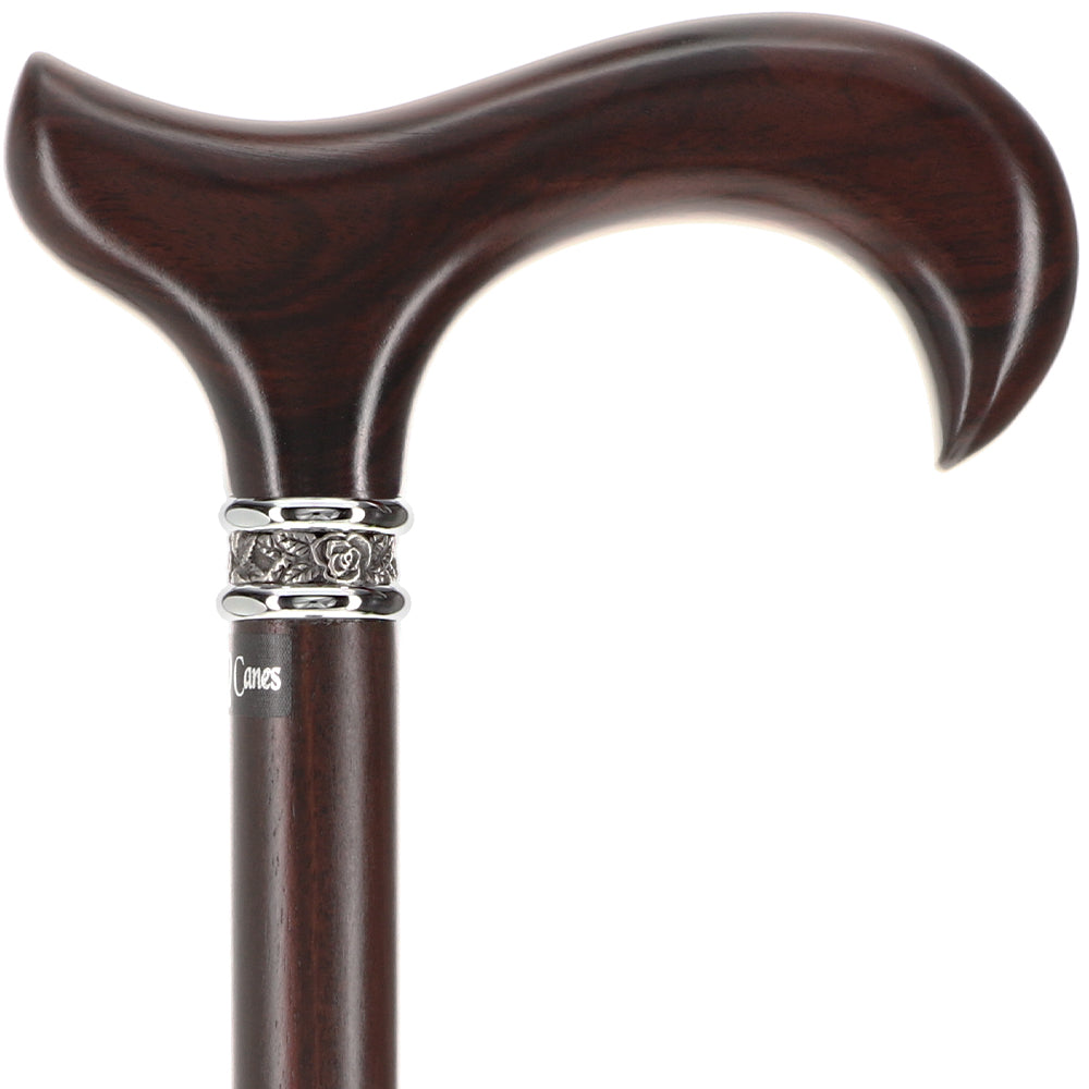 Scratch & Dent Premium Ebony Derby Walking Cane With Ebony Wood Shaft and Pewter Collar V1511 Manchester Great Sale Online