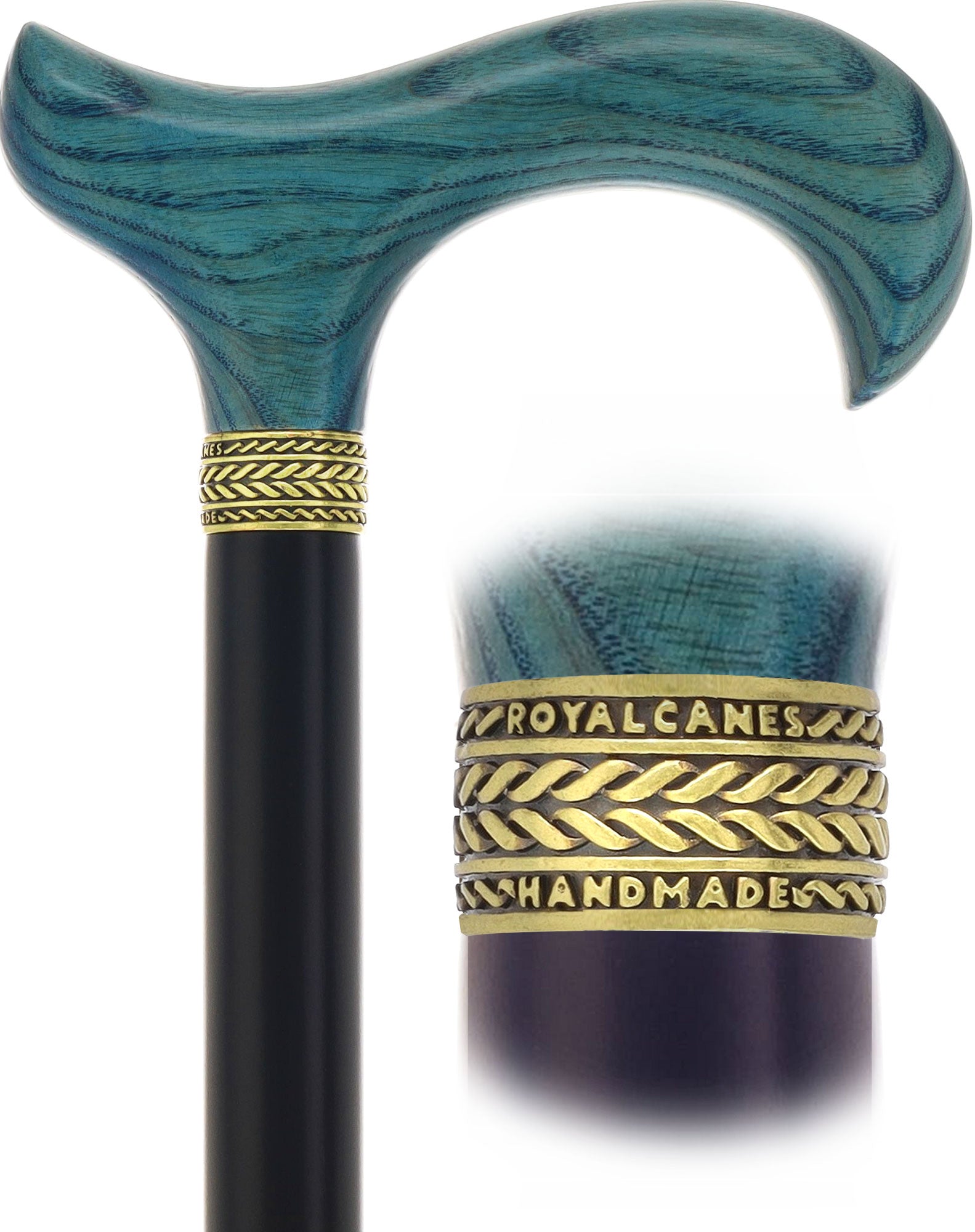 Blue Denim Derby Cane: Ash Wood, Brass Clearance Amazing Pice