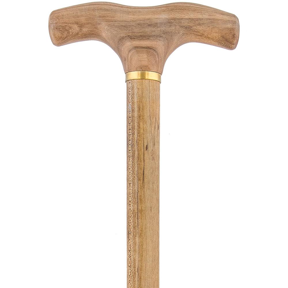 Scratch and Dent Corkscrew Cane Olivewood T Handle With Scorched Maple Wood Shaft V2211 2025 New Cheap Pice