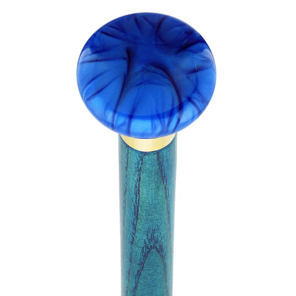 Nostalgia Pearl Blue Flat Top Cane w/ Custom Color Ash Shaft & Collar Comfortable Cheap Online