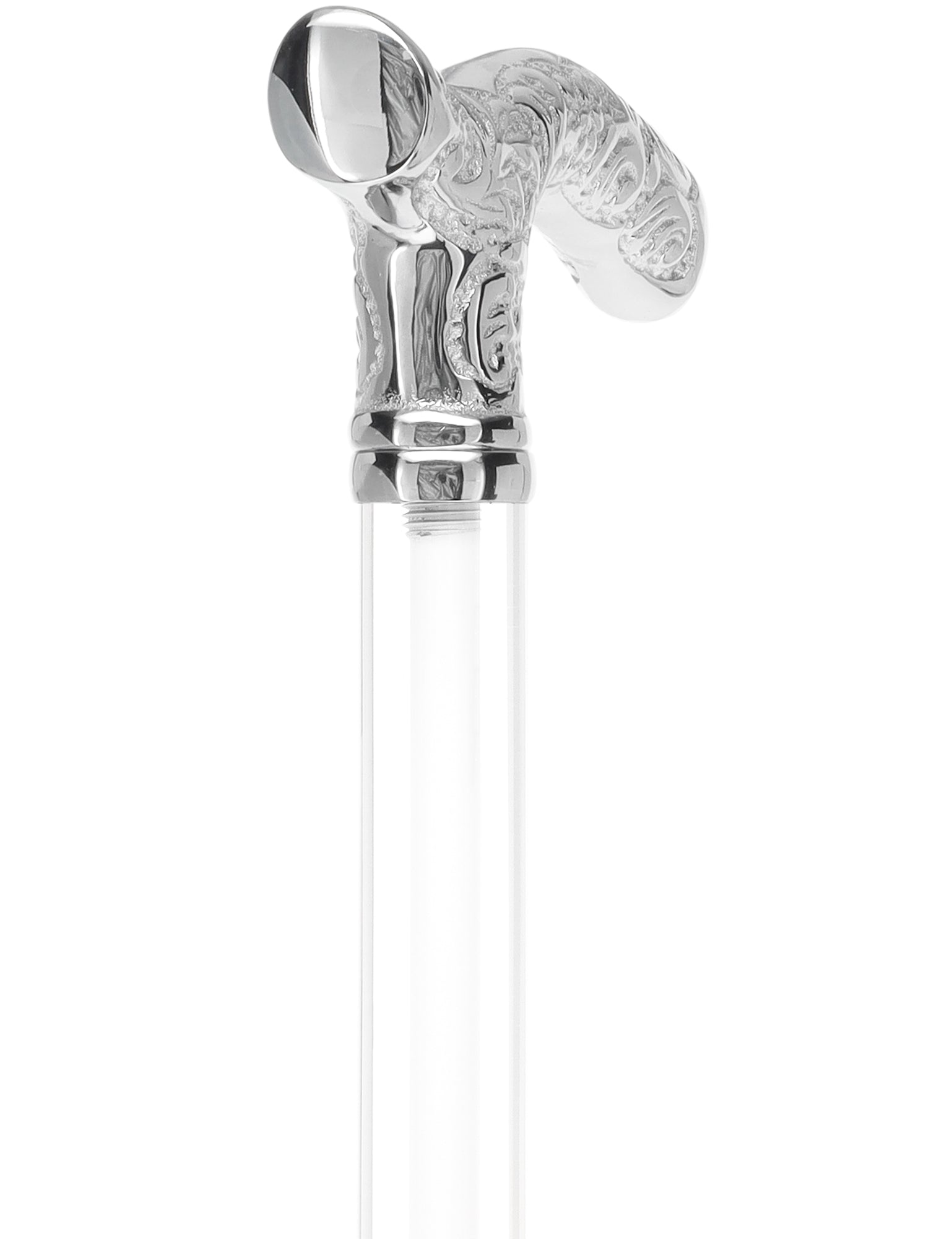 Crystal Elegance Chrome Fritz Cane with Invisible Acrylic Shaft Options Discount Fashionable