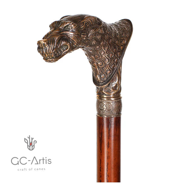 Wolf Vintage: Bronze Artisan Intricate Detail Design Cane Buy Cheap With Credit Card