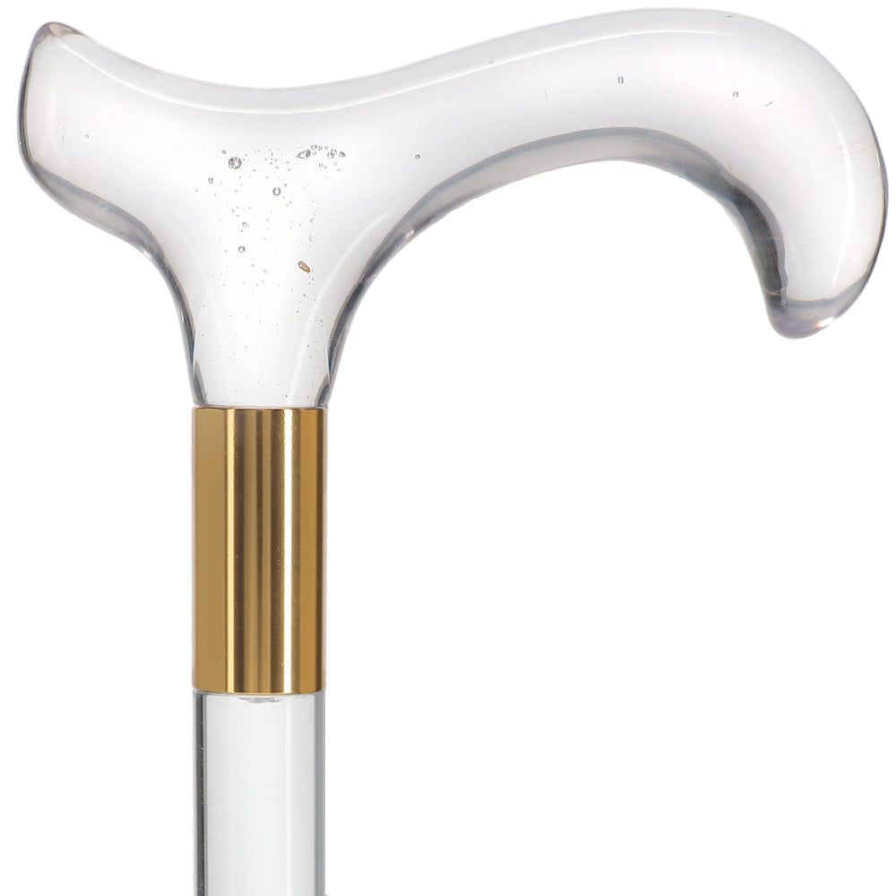 Elevate Style: Clear Lucite Cane with Customizable Collar Free Shipping Geniue Stockist