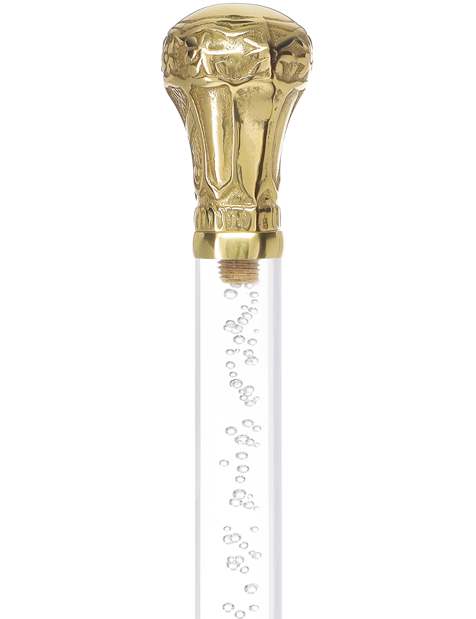 Crystal Elegance Brass Knob Cane with Invisible Acrylic Shaft Options Outlet Huge Surprise