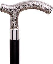 Embossed Fritz Petite Nickel Plated Handle Italian Handle Cane w/ Custom Shaft & Collar Buy Cheap Outlet