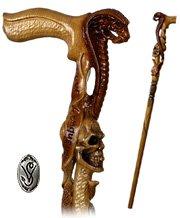 Cobra & Skull Encounter: Intricately Handcarved Artisan Cane Cheap Lowest Pice