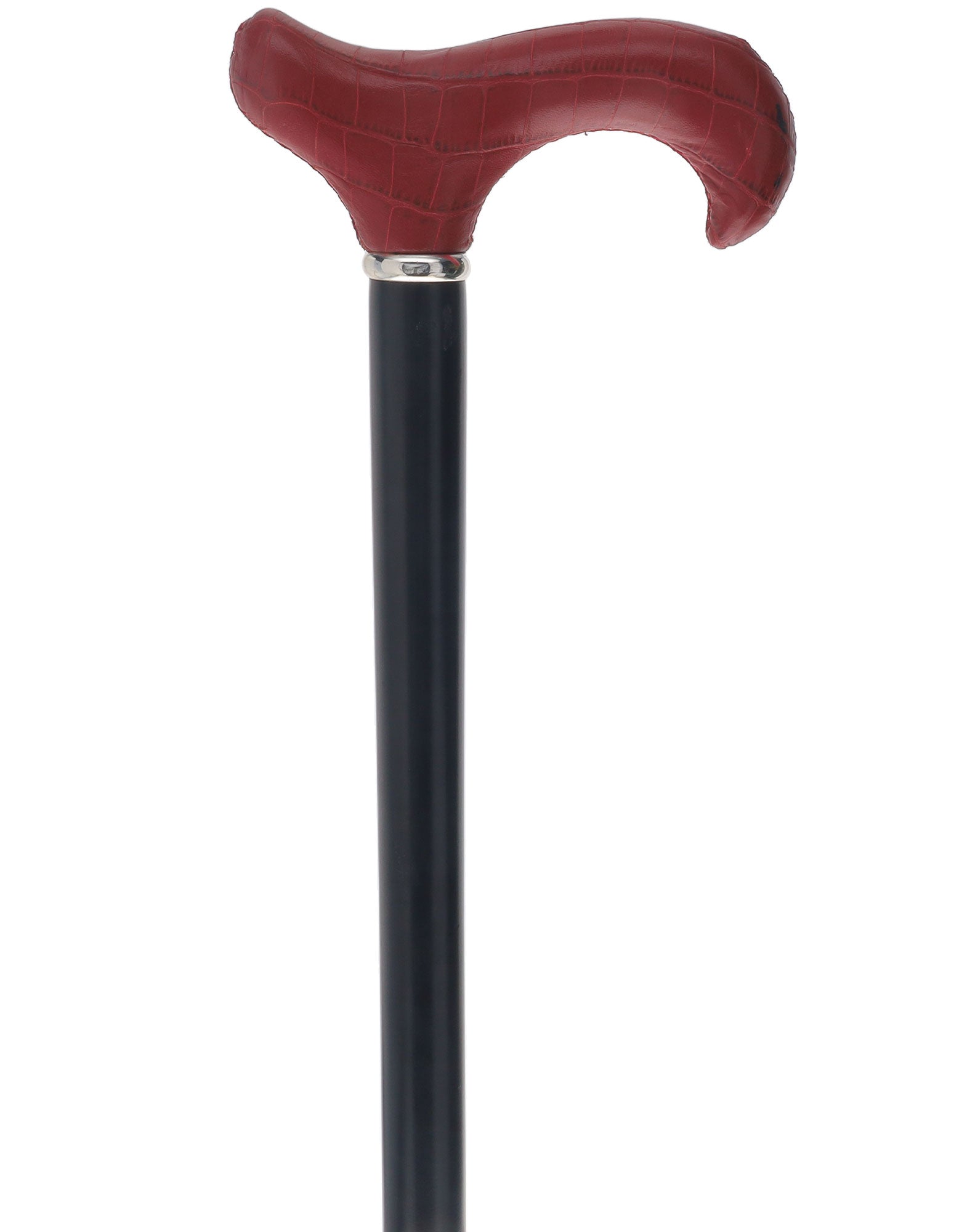 Unique single item listing: Red leather wrapped handle walking cane w/ black shaft Cheap Usa Stockist