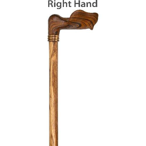 Scratch and Dent Comfort Palm Grip Cane - Zebrano Wood & Collar V2382 Cheap Sale Comfortable