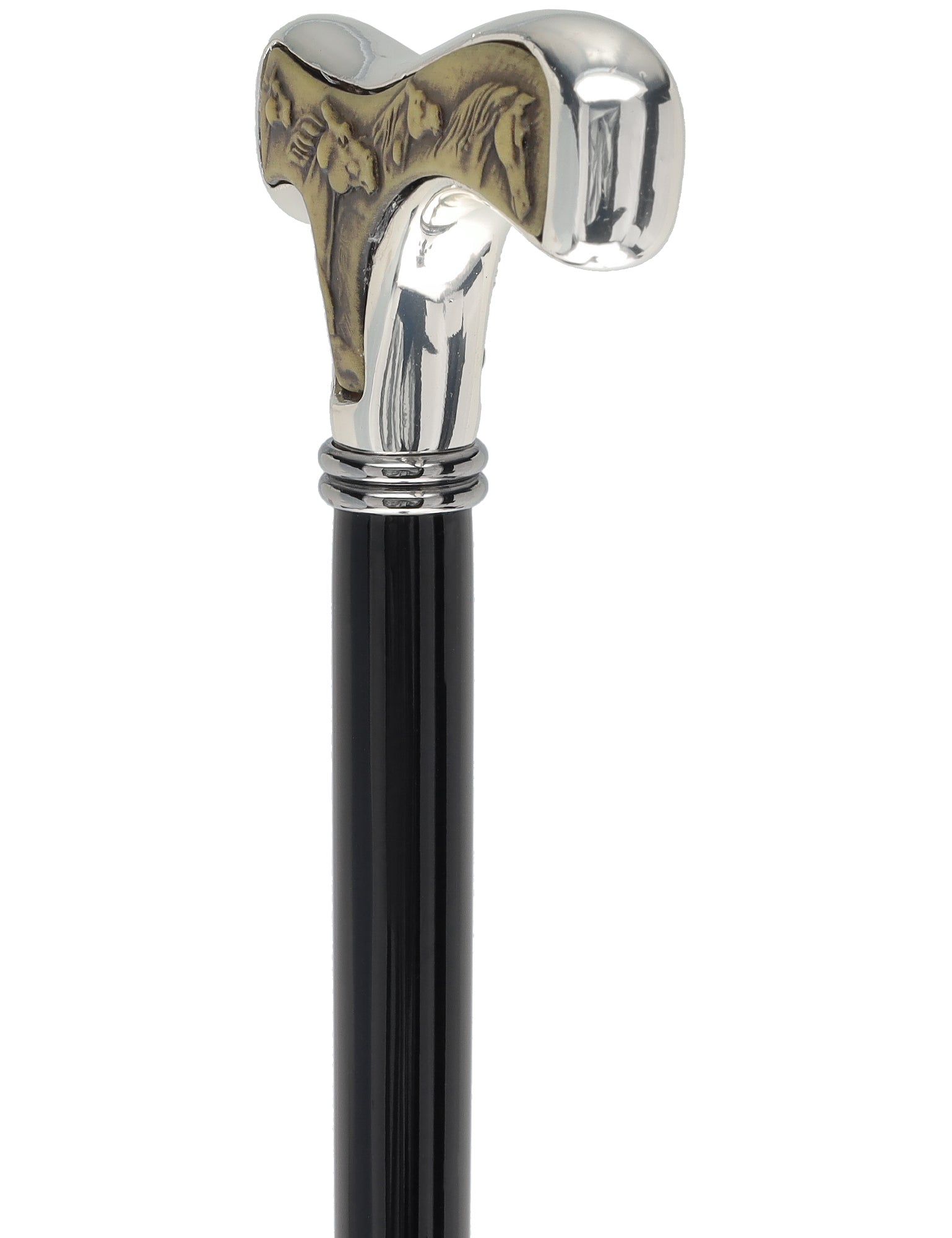 Italian Luxury Walking Stick in Silver with Intricate Horse Handle : Elegant Design Discount Amazon