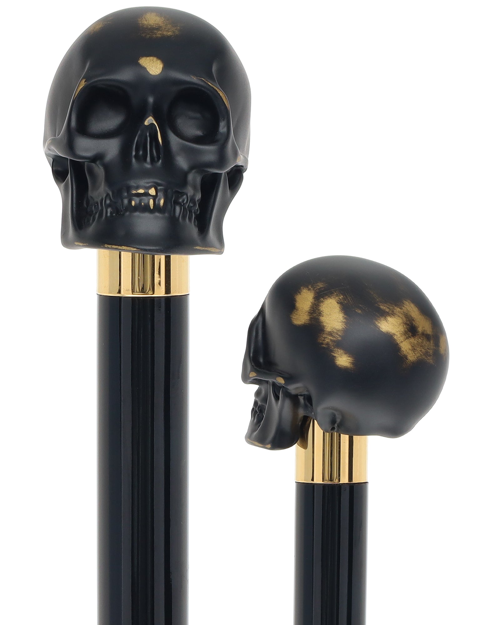 Black & Gold Skull Walking Stick with Beech wood shaft Outlet Store Locations