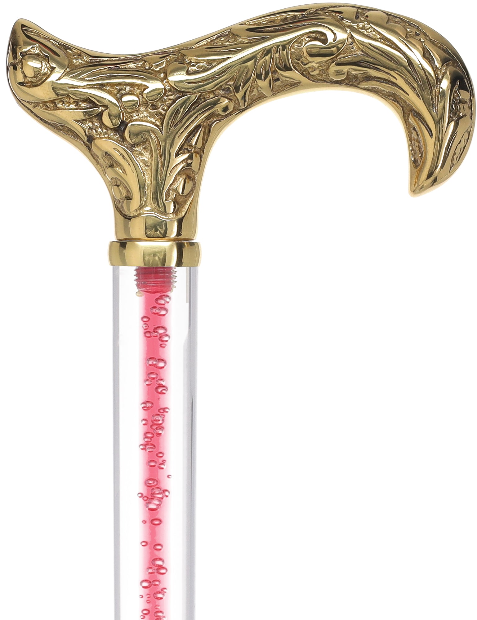 Color Crystal Elegance Brass Derby Cane with Invisible Acrylic Shaft Options Visit New Online