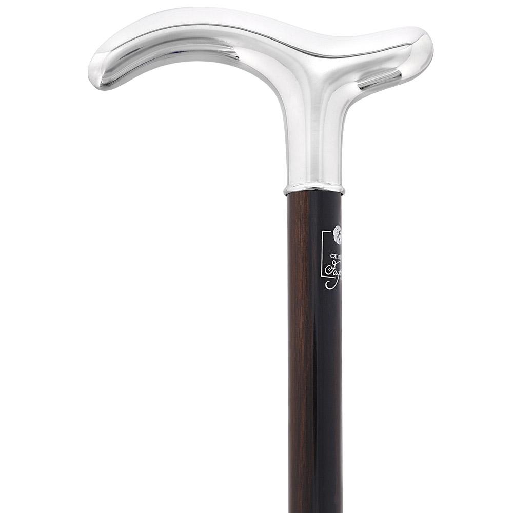 Scratch and Dent Silver Plated Fritz Handle on Macassar Carbon Fiber Shaft V2237 Supply Sale Online