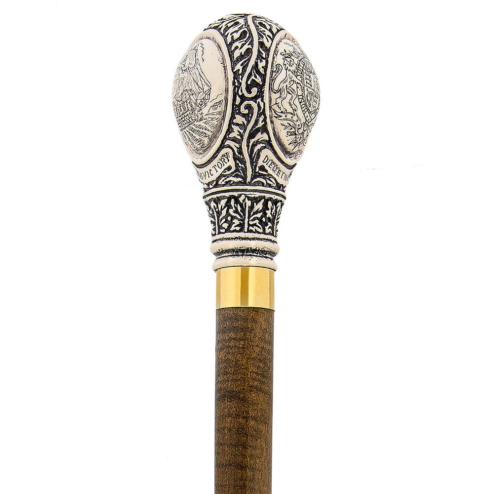 Scratch and Dent Horatio Nelson Scrimshaw Knob Walking Stick w/ Brown Beechwood Shaft & Brass Collar V3249 Discount 2025