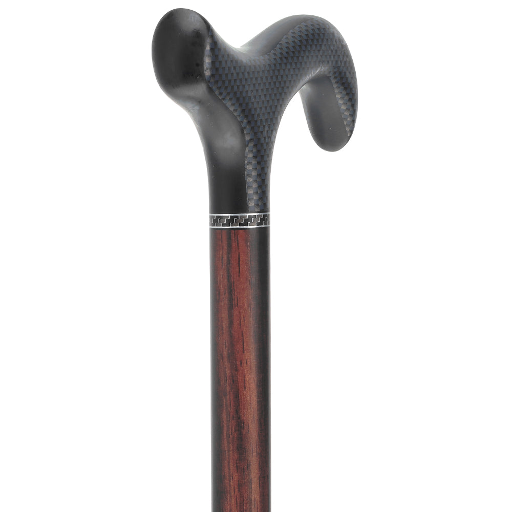 Exotic Ebony Wood on Carbon Fiber - Derby Walking Cane Professional