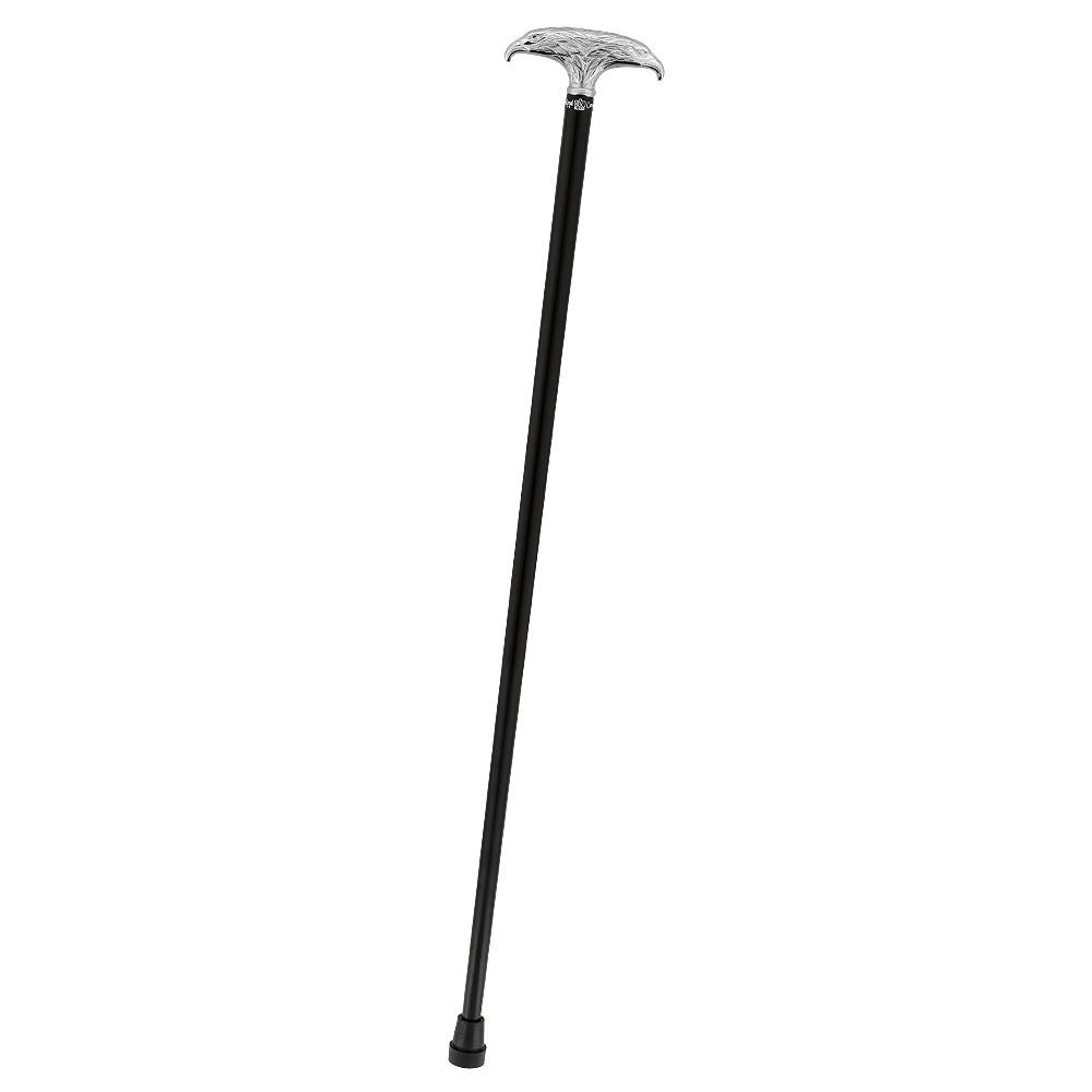 Scratch and Dent Chrome Plated Double Eagle T-Handle Walking Cane With Black Beechwood Shaft V2167 Outlet Great Deals